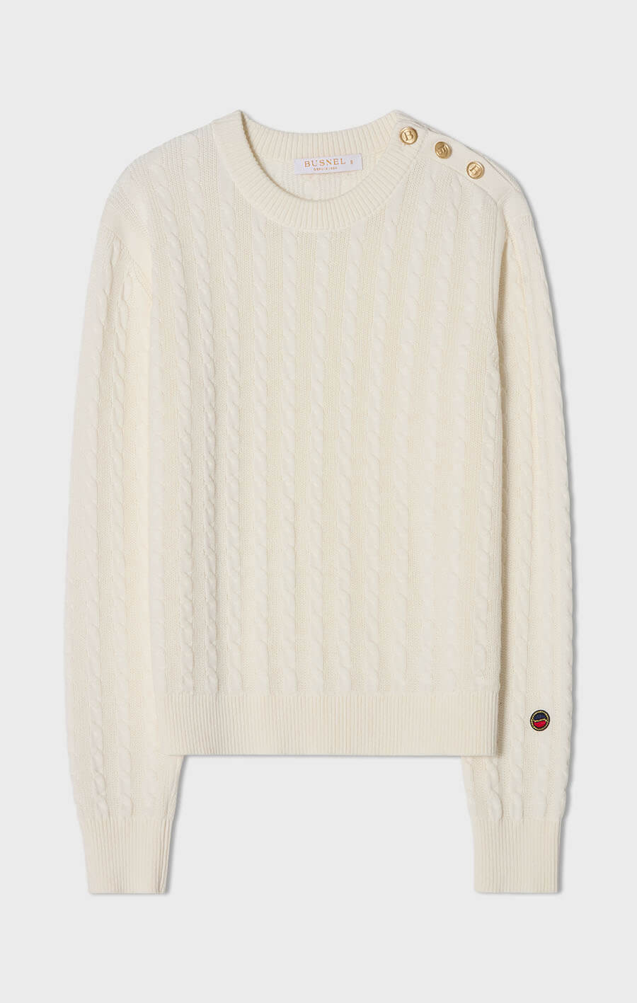 Tory Cable Knit Sweater Ecru