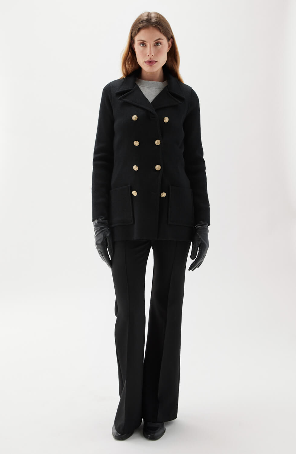 Victoria Knitted Wool Jacket Black