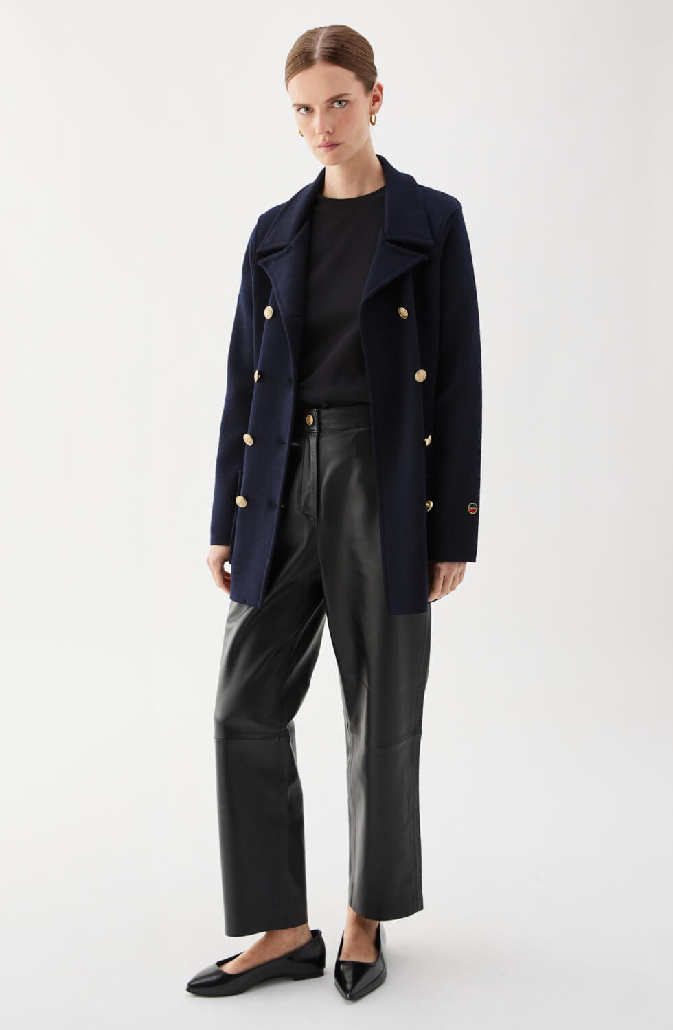 Victoria Knitted Wool Jacket Marine