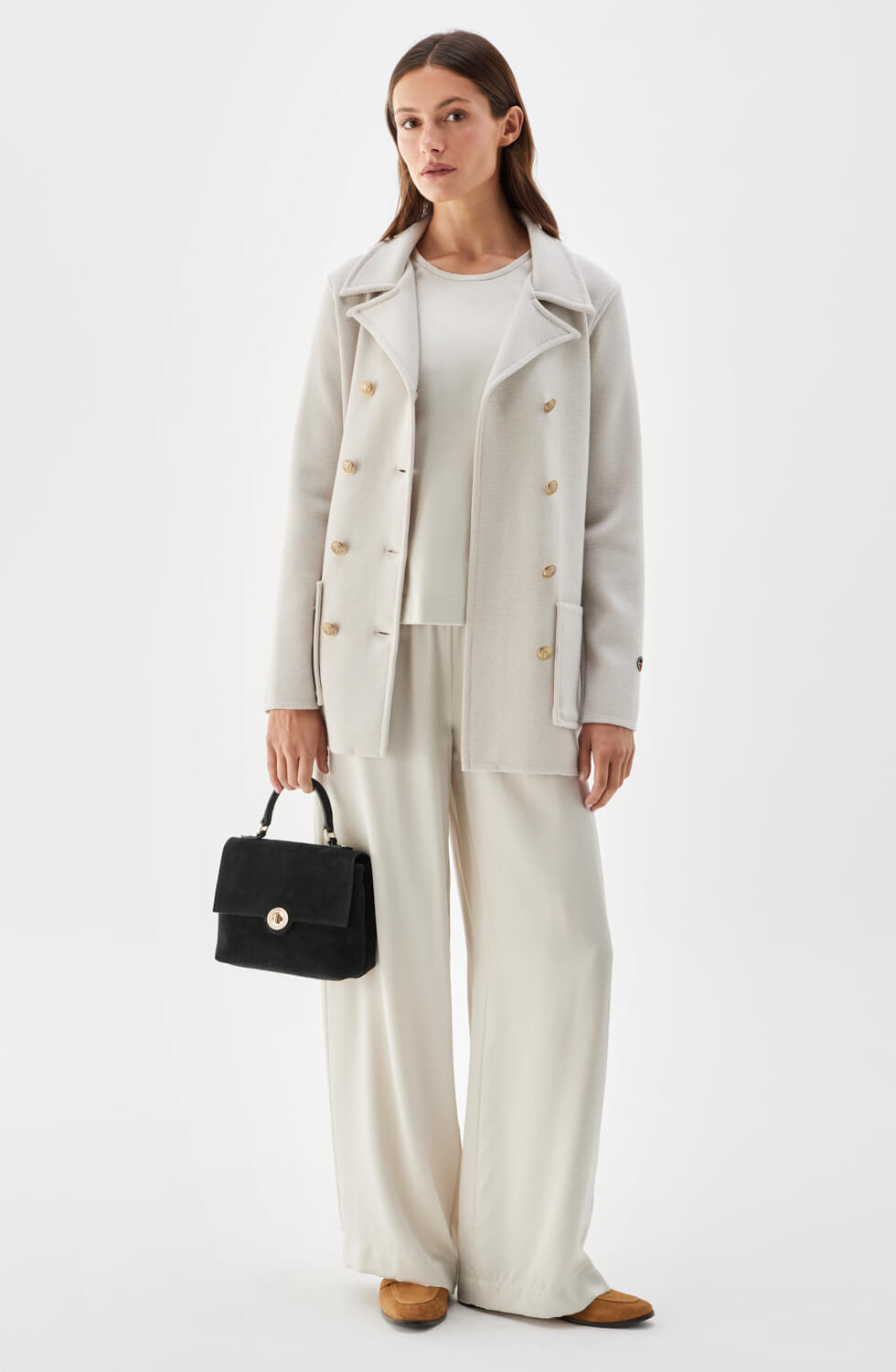 Victoria Knitted Wool Jacket Silver Birch
