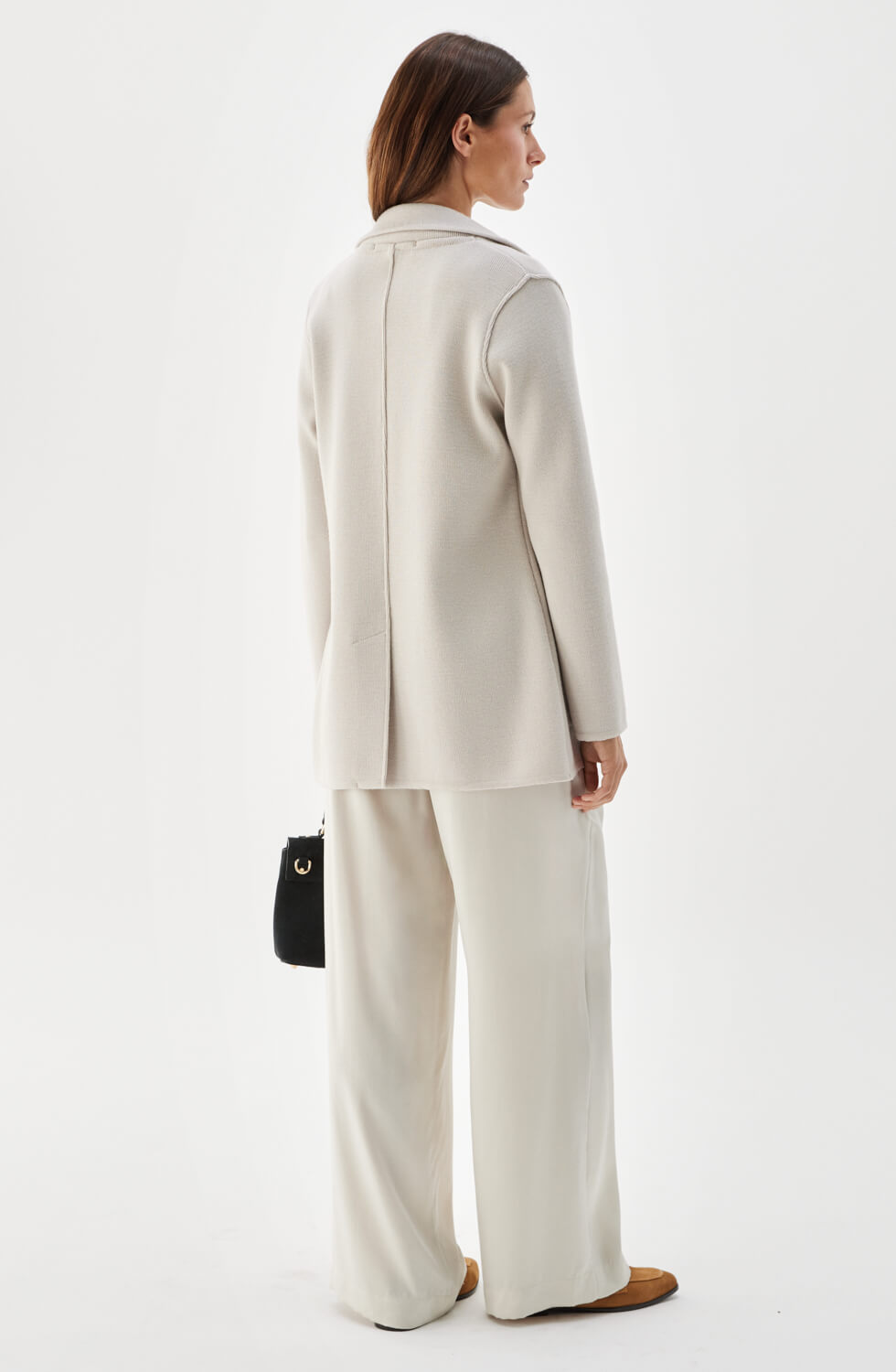 Victoria Knitted Wool Jacket Silver Birch