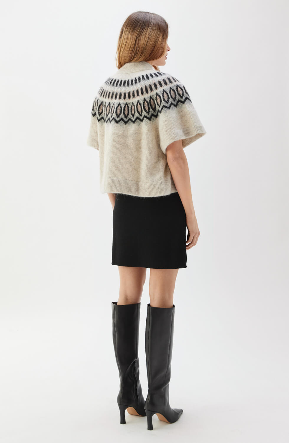 Vilanie Kofta Jacquard Ljusbeige