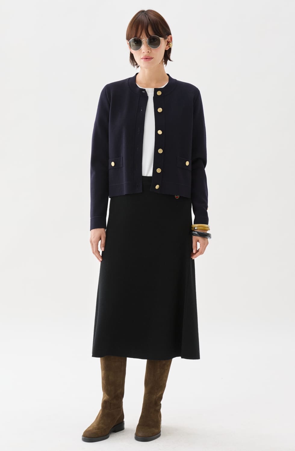Phoebe Knitted Midi Skirt Black